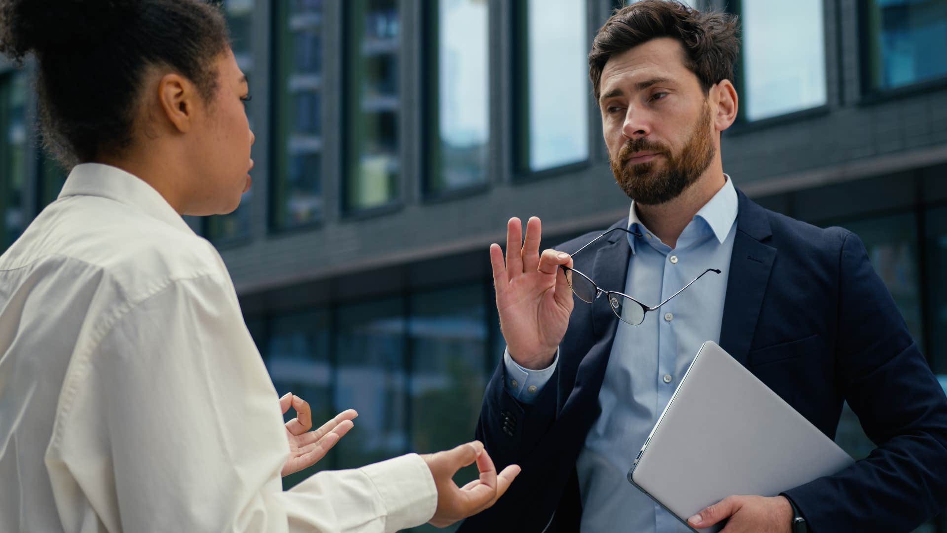 man being passive-aggressive to colleague with boundaries