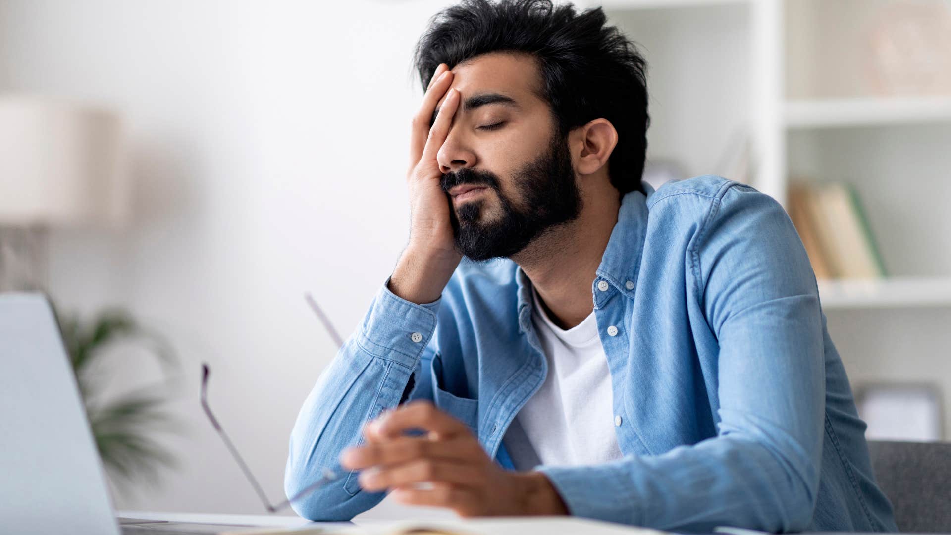 stressed employee who rarely takes breaks at work