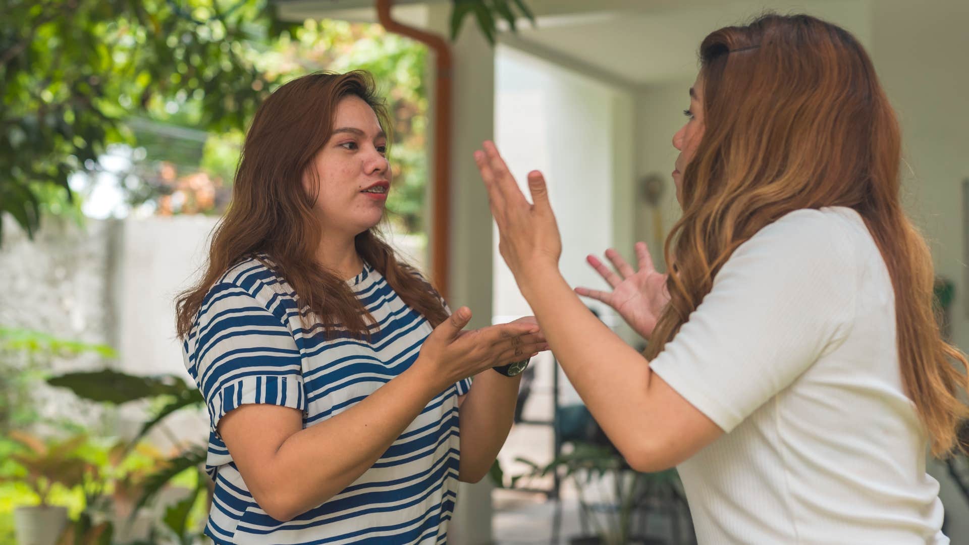 woman noticing friend trying to shut down complex topics in conversation