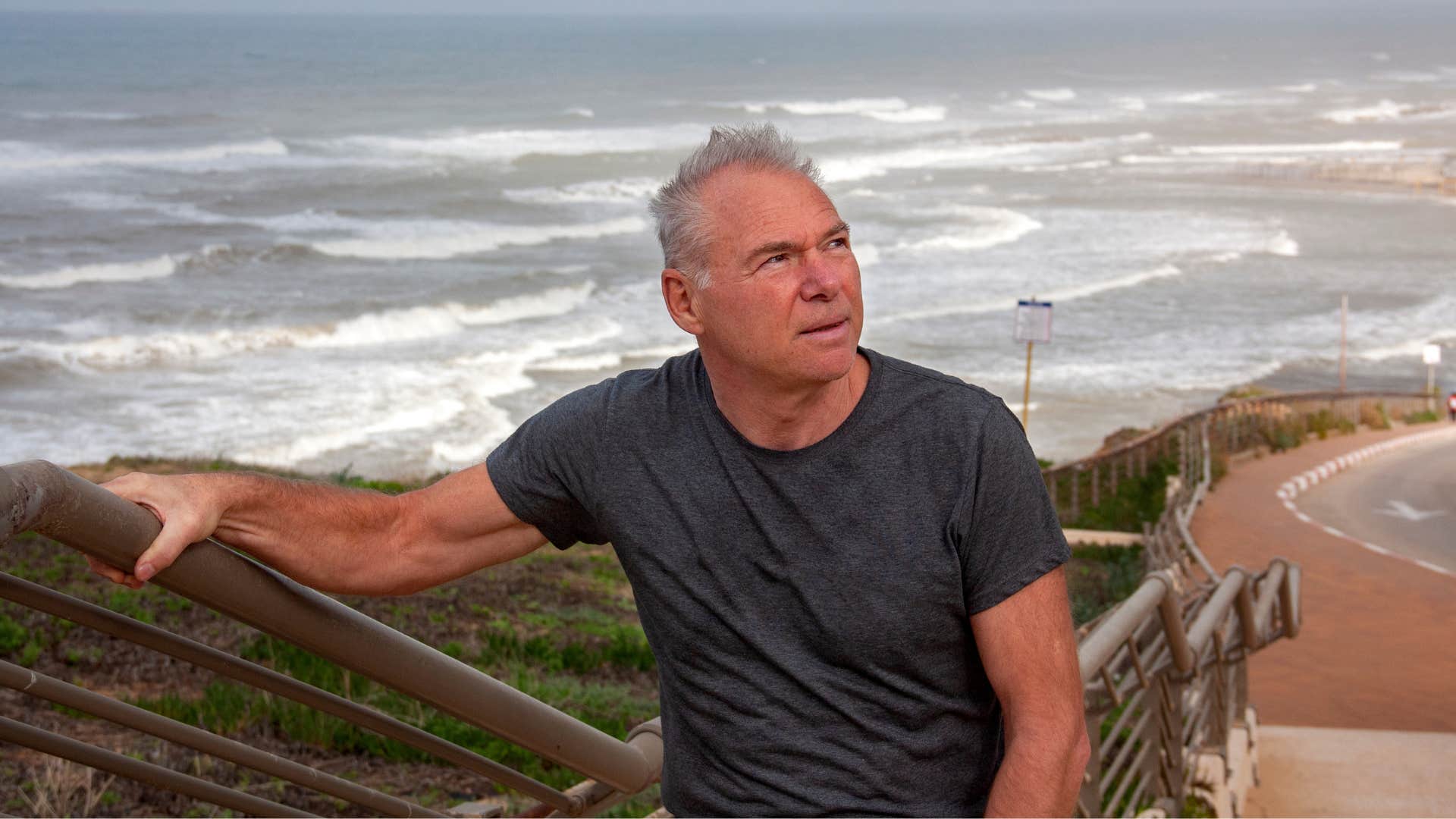 Older person set goal to walk upstairs