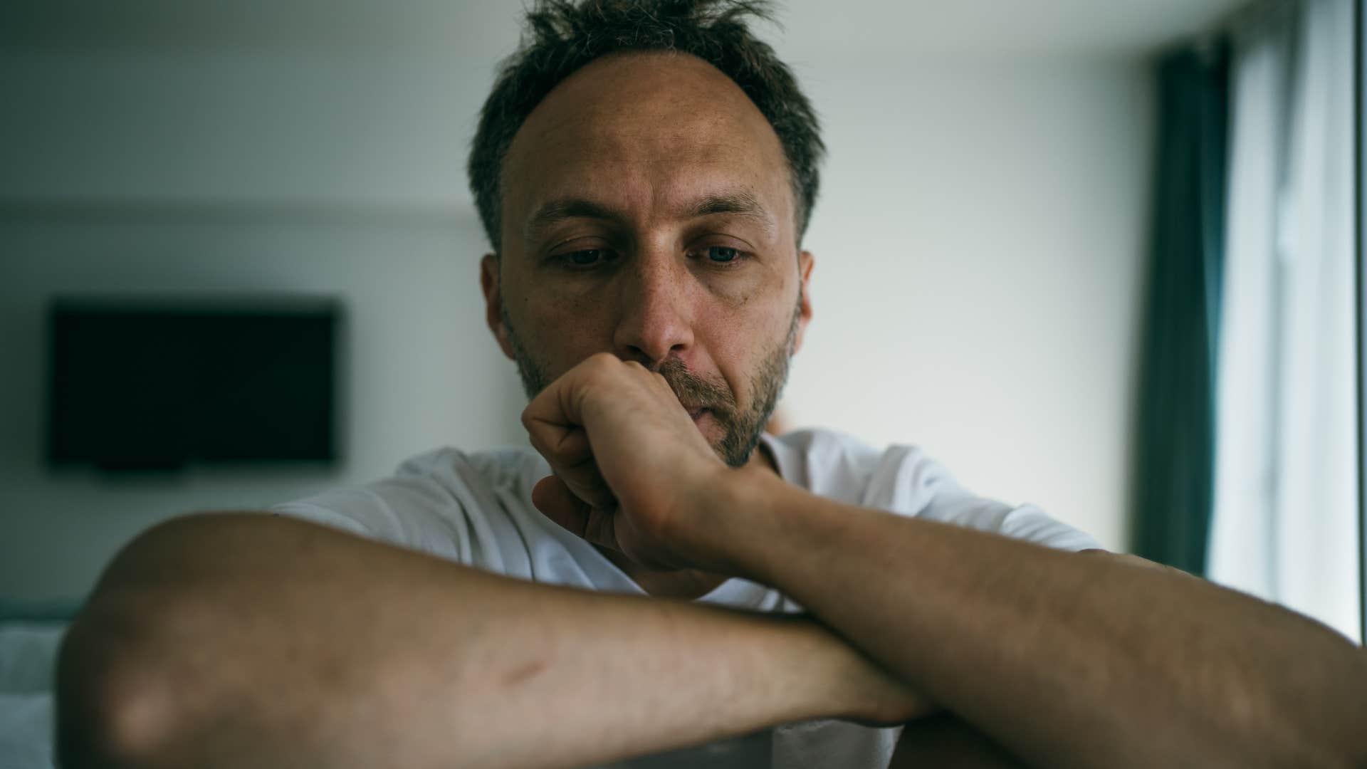 man shutting down after being yelled out due to emotionally volatile childhood