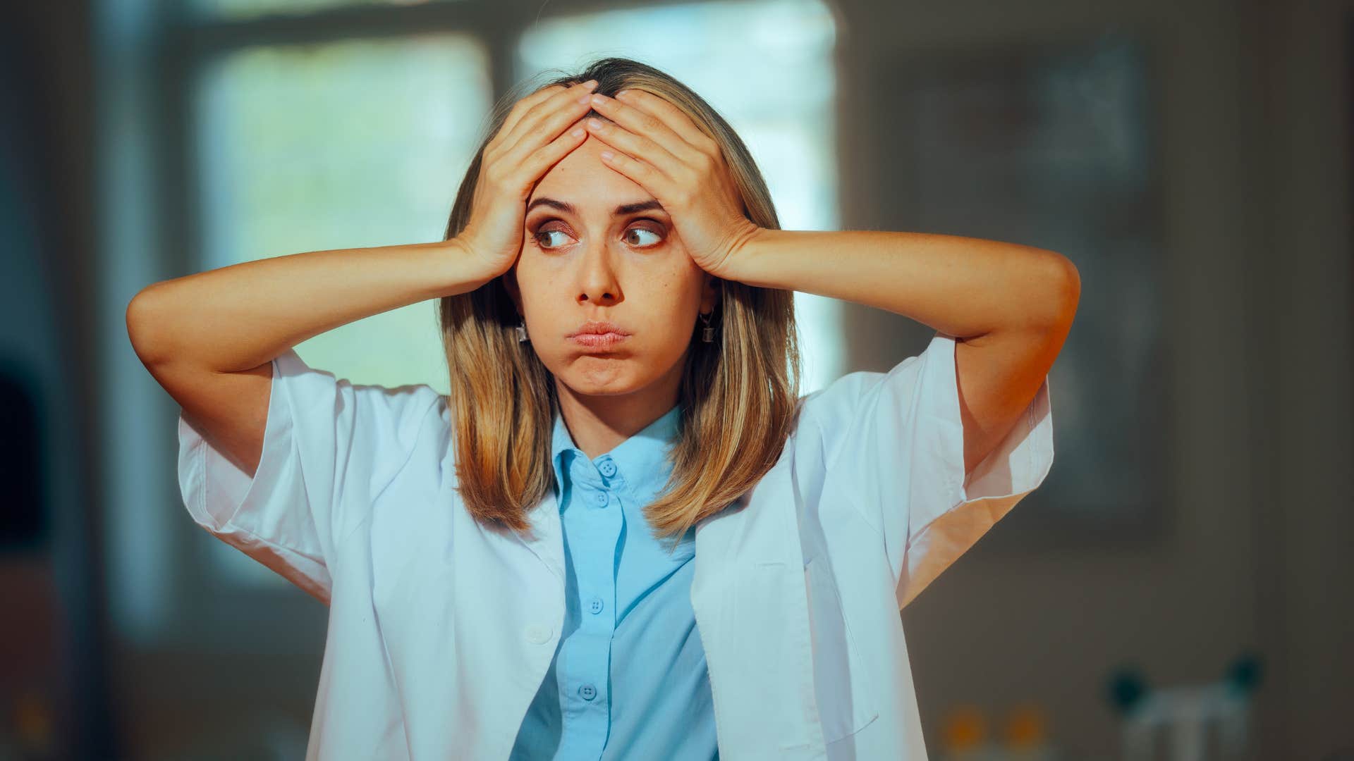 woman looking stressed living in survival mode