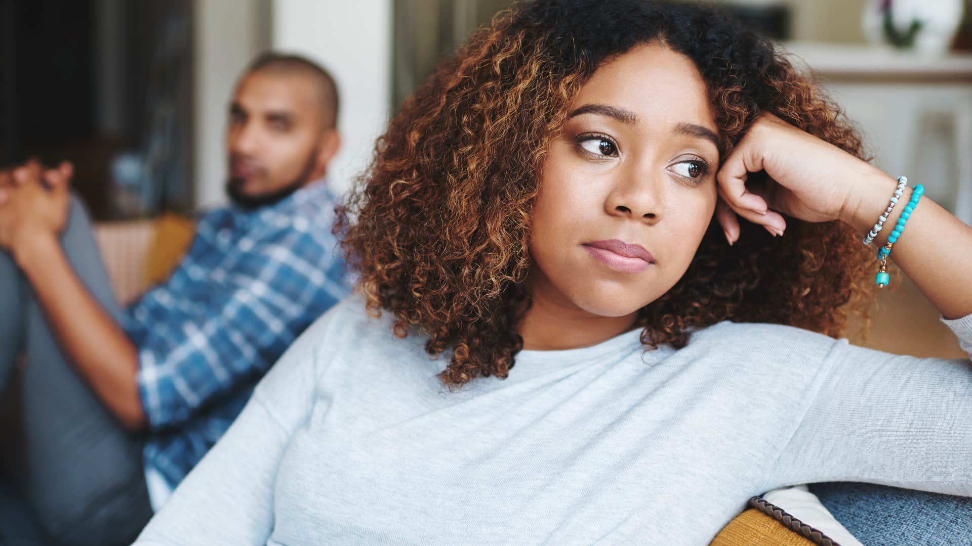 emotionally unstable woman who avoids arguments and conflict at home