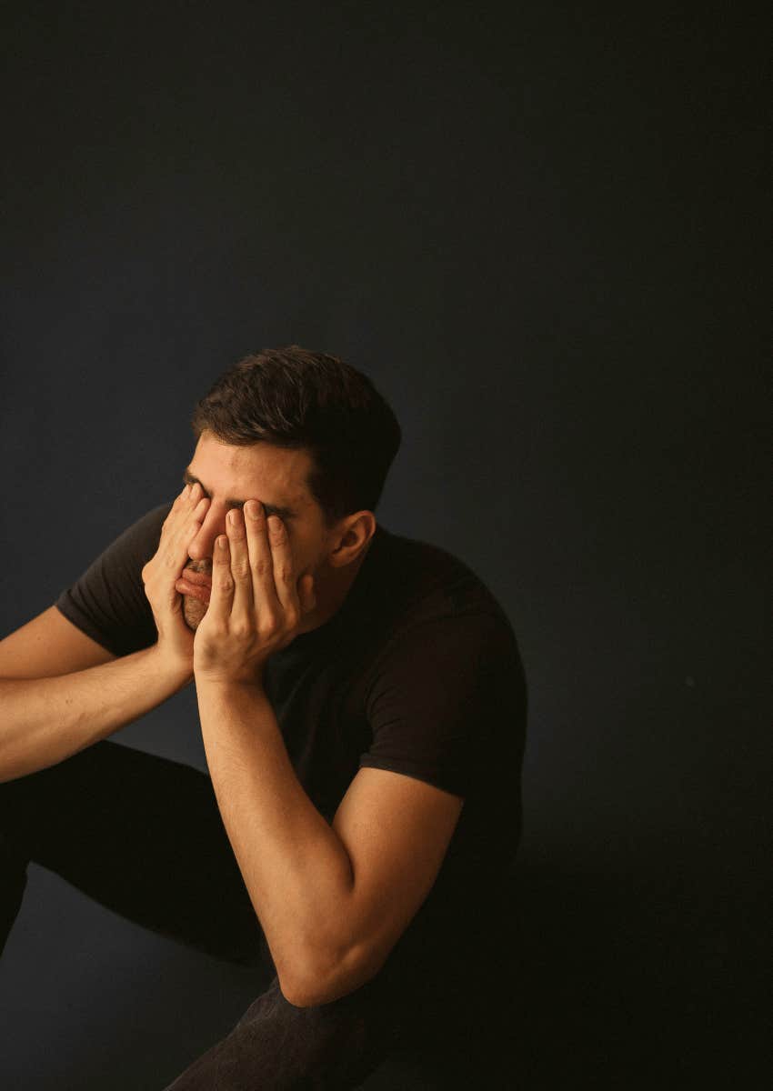 man stressed about balancing parenting and life outside of parenting