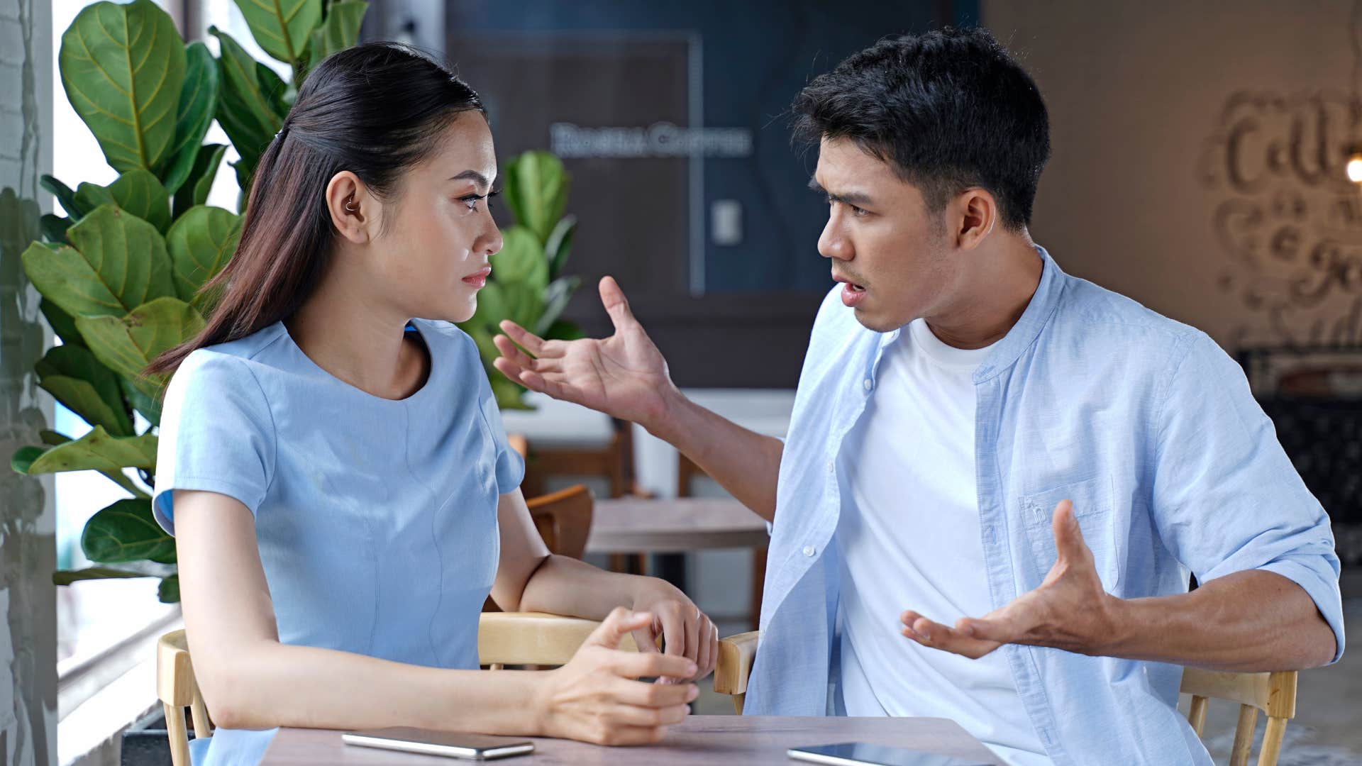 couple arguing man telling woman because i said so