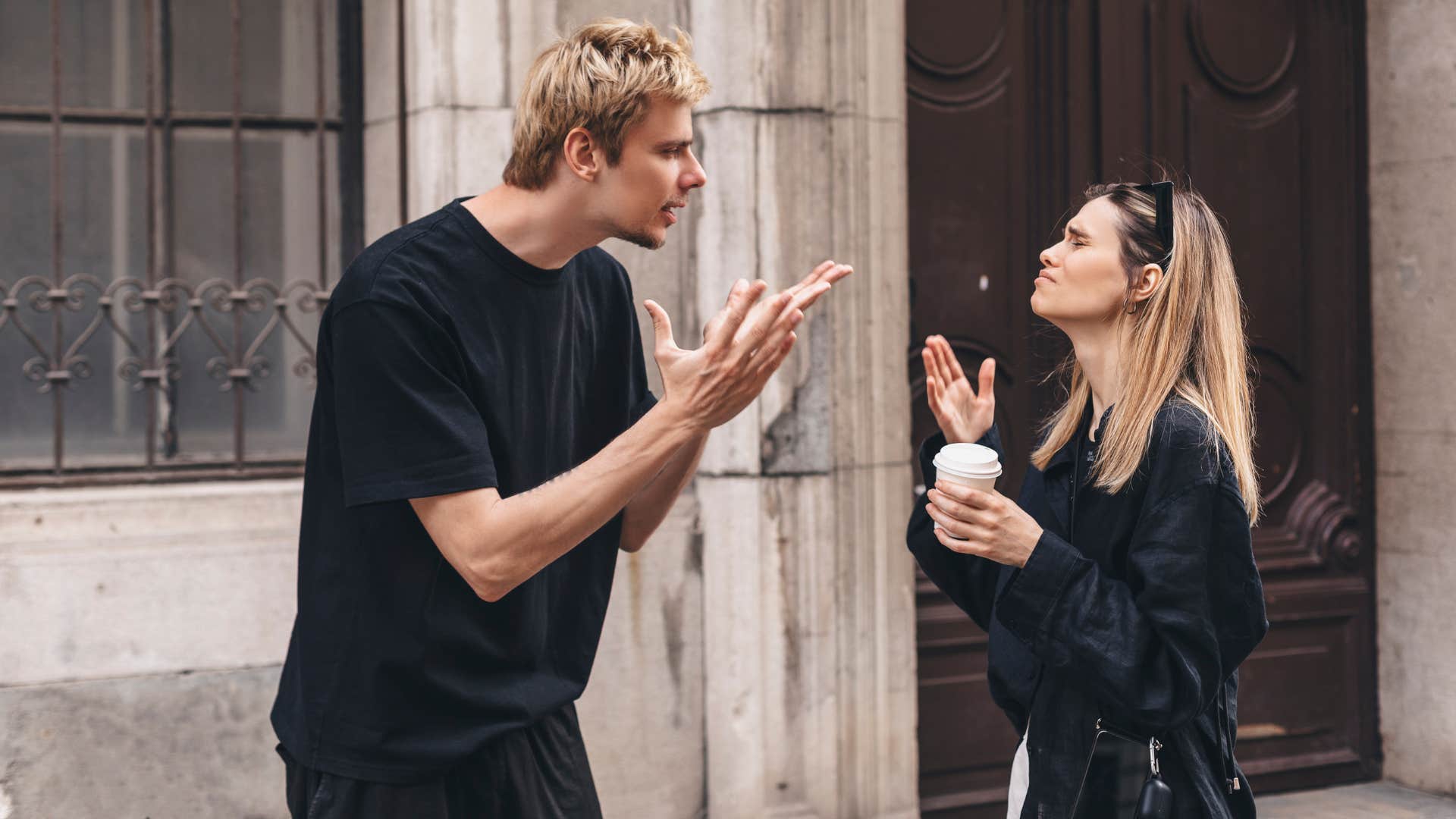 couple arguing as man is someone who constantly complains