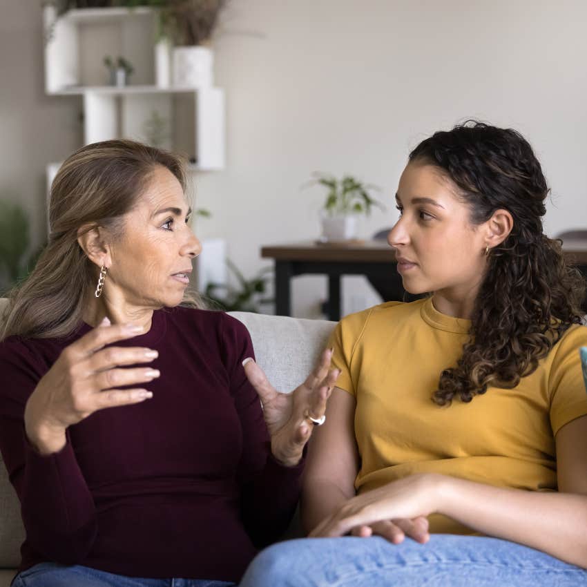 Woman asking her daughter about her plans for kids and marriage