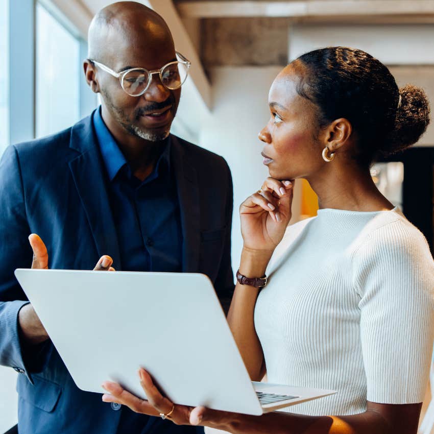 Gen Z woman listening to a co-worker using overly formal titles