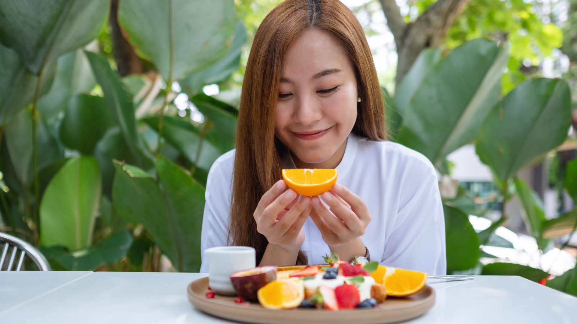 happy person with beautiful plate of food showing they have their life together