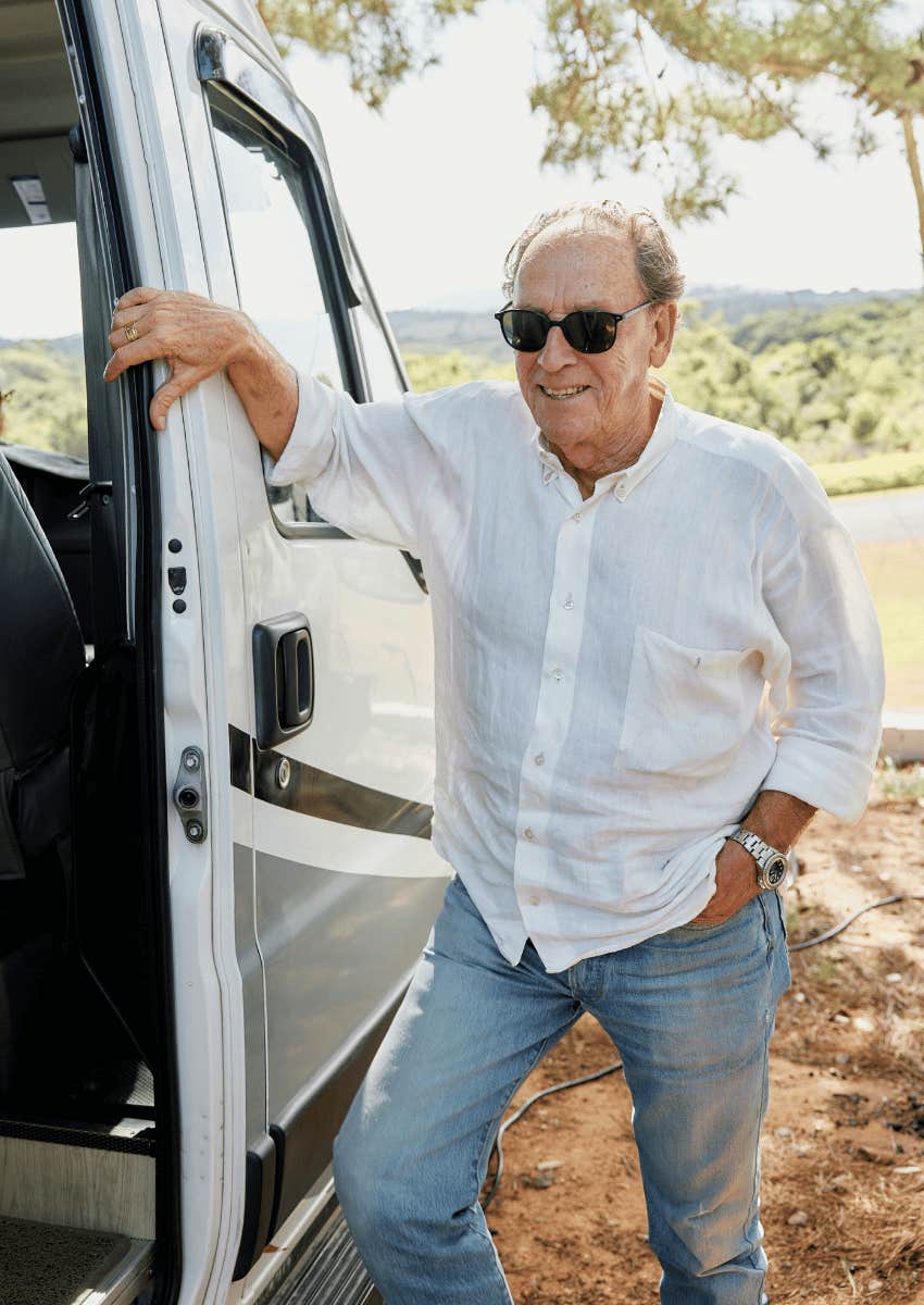 white boomer male standing outside