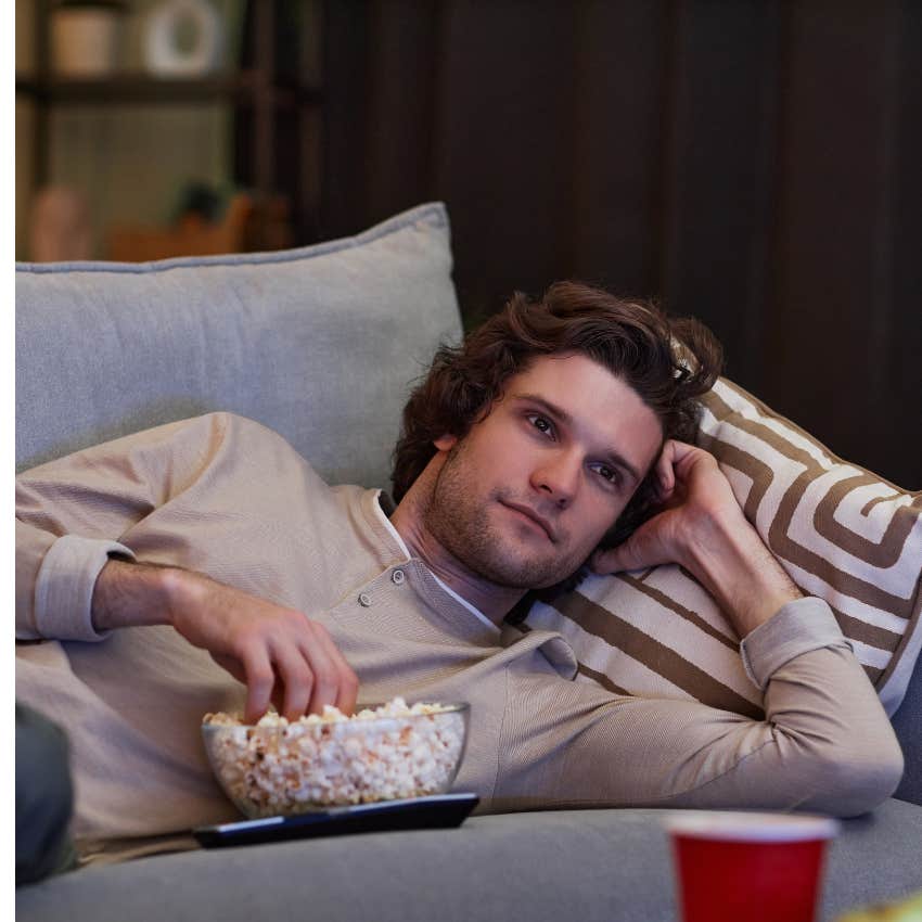 husband enjoying personal time watching TV as part of nightly routine