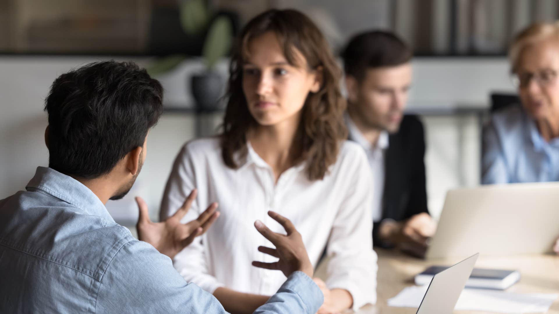 woman not taking criticism from co-worker personally