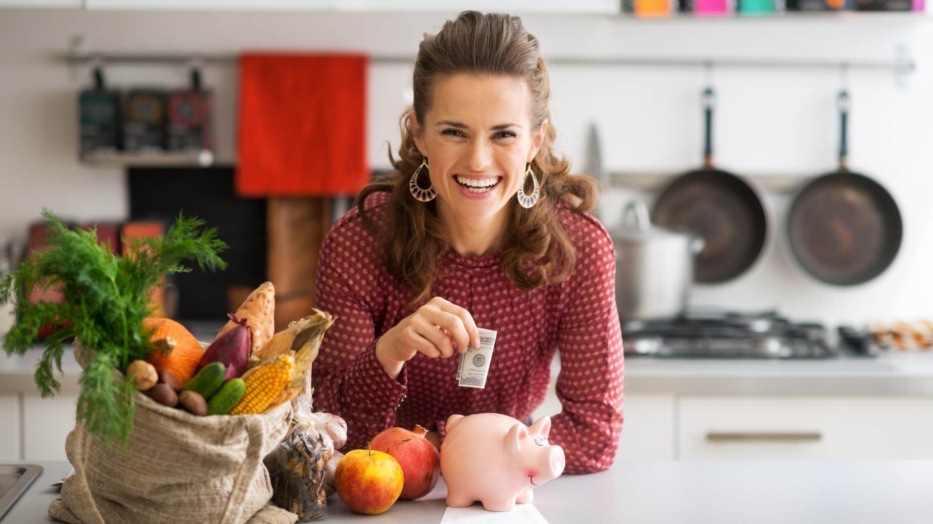 woman being intentional with money saving it