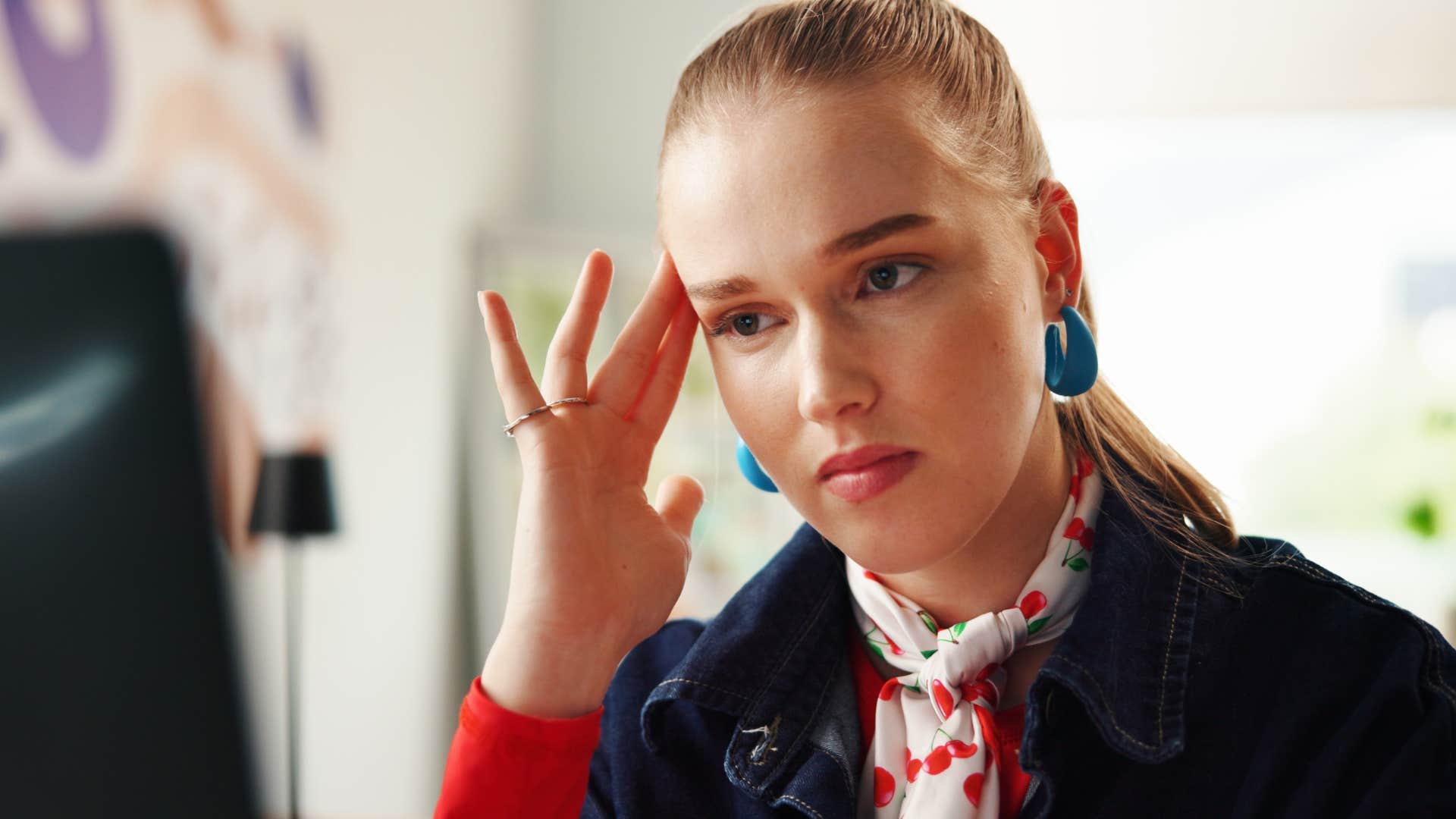 Woman struggling with mental overwhelm and anxiety at home.