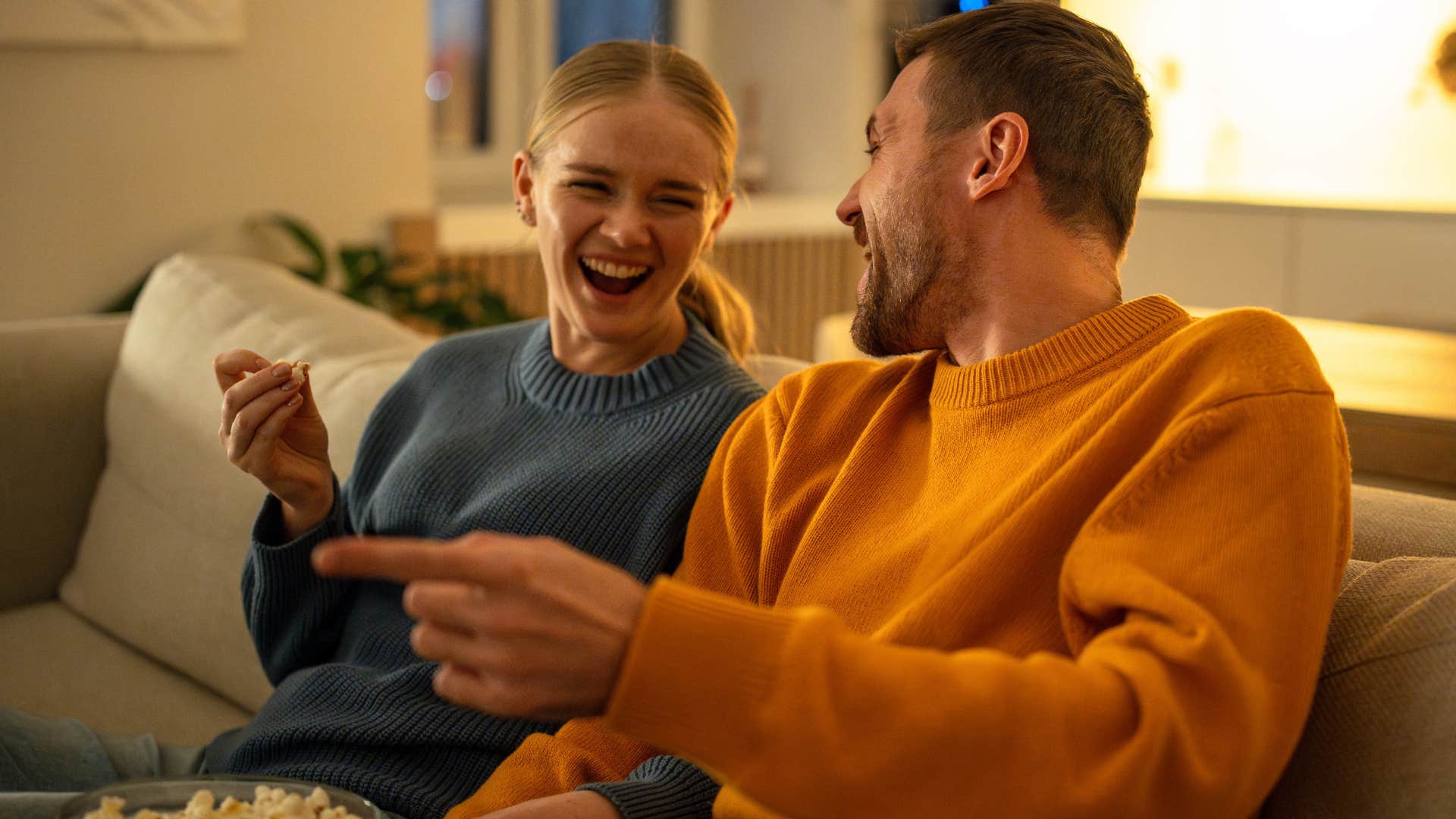 Woman who knows that laughter is nonnegotiable with her husband.