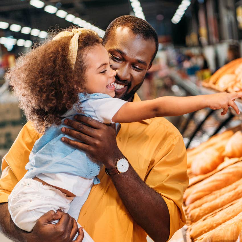 Father and daughter buying healthy food only the rich can afford now
