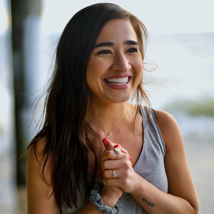 woman with white teeth smiling
