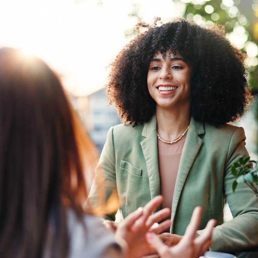 two intelligent women having a conversation