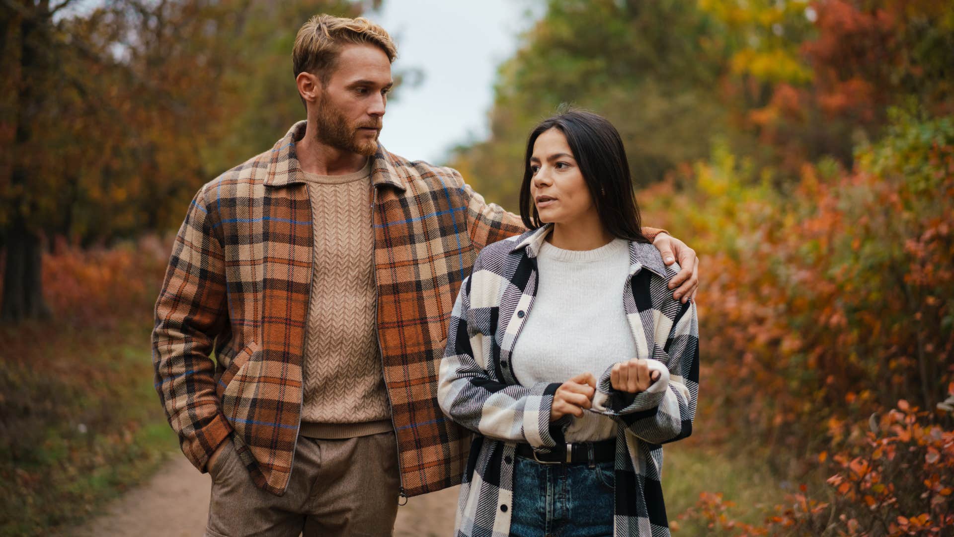 couple on a walk husband creating a safe space for wife to talk