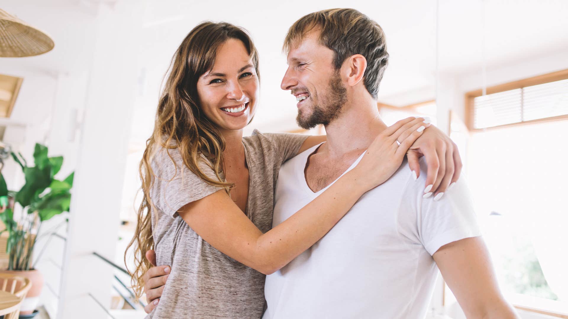 happily married husband looking at wife adapting to her needs