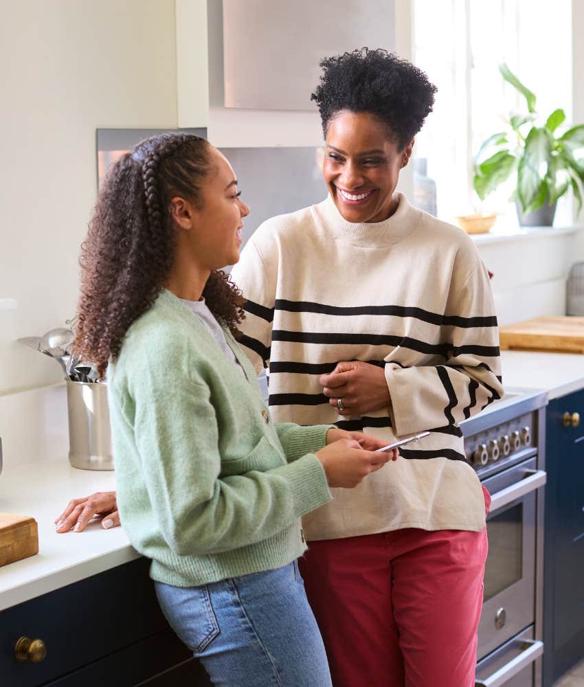 teen chats with parent showing they need each other