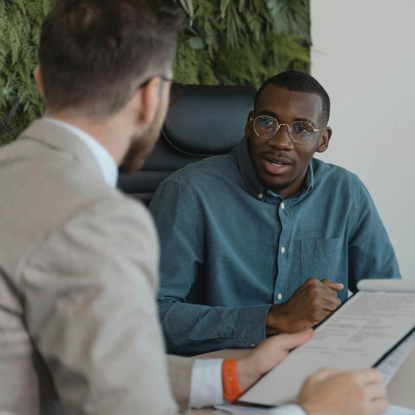 ceo asking job candidate about his phone