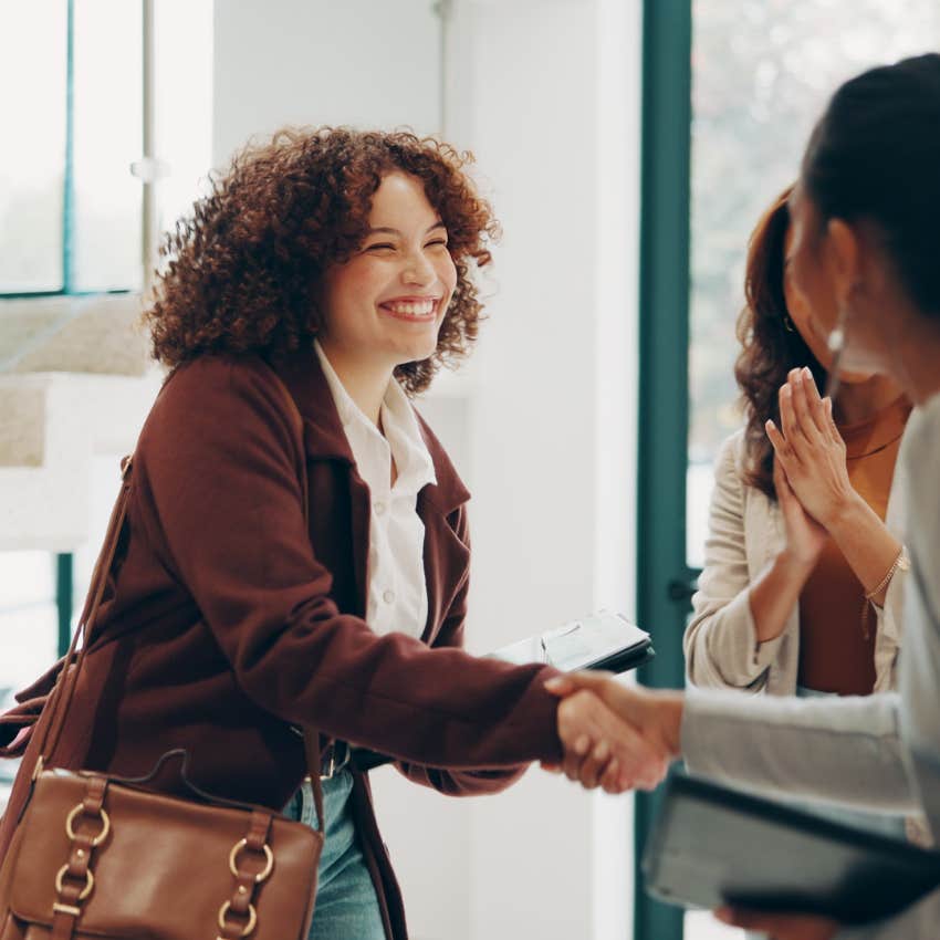 job applicant showing off her personality in interview