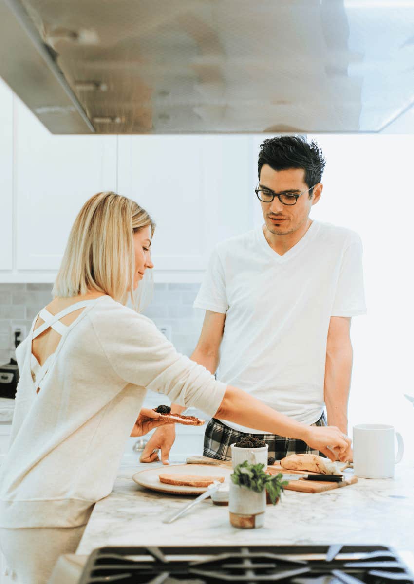 couple enjoying breakfast together