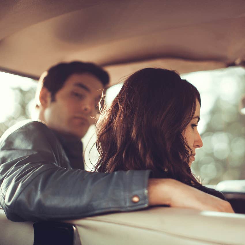 couple who argues every time they get in the car because they're overly stressed