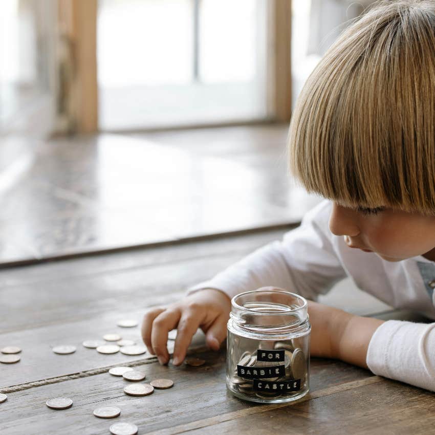 kid learning about the value of money