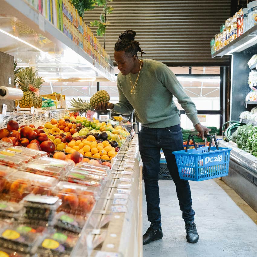 dad grocery shopping