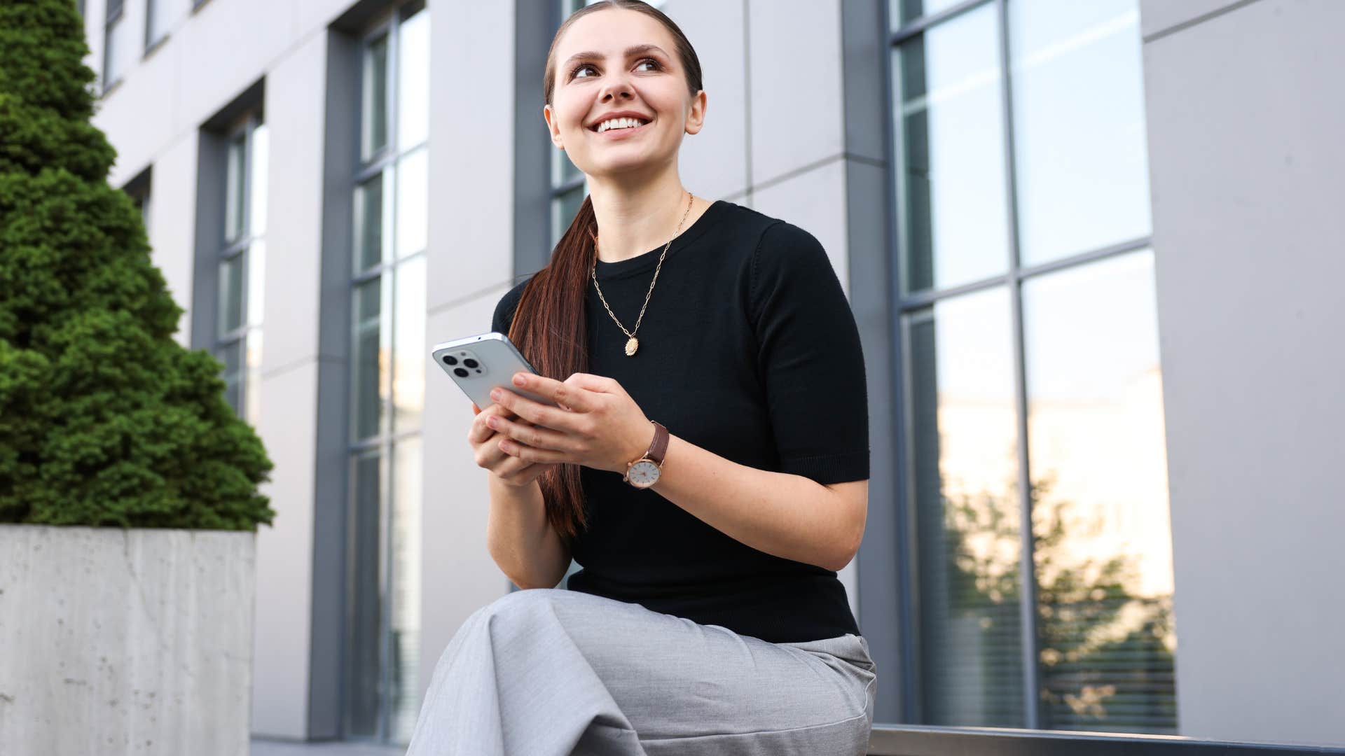 independent woman with a hard-working mom sitting alone thinking