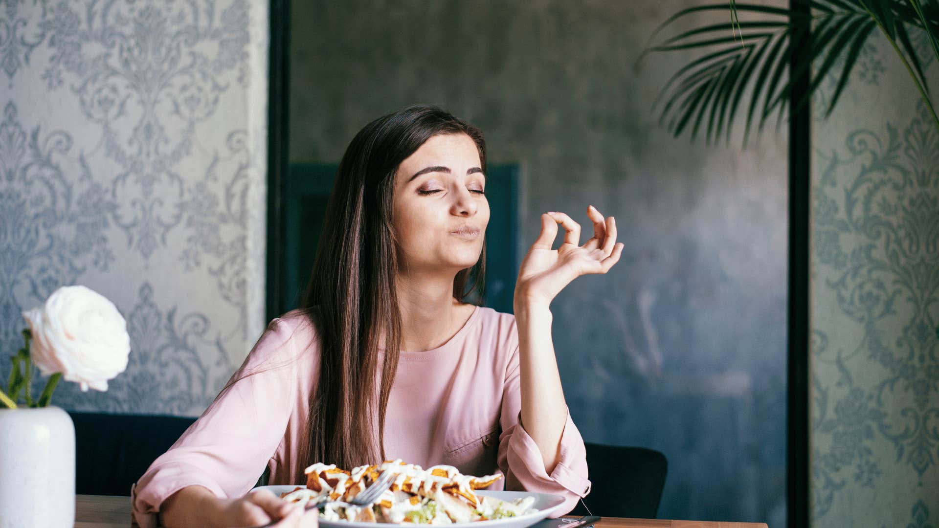 woman making the decision on the quality of food she eats