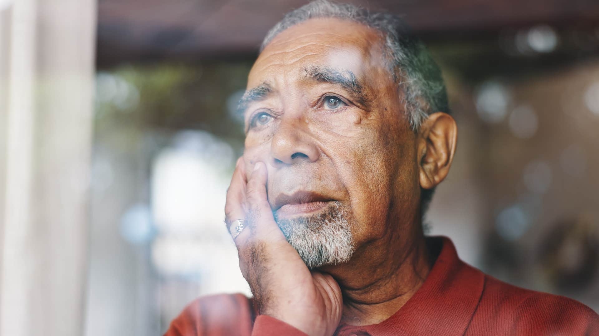 uncertain older person showing memory problems