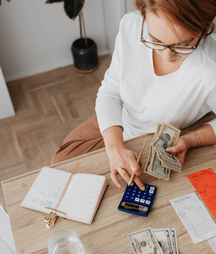 frugal woman thinking about the timing of her spending