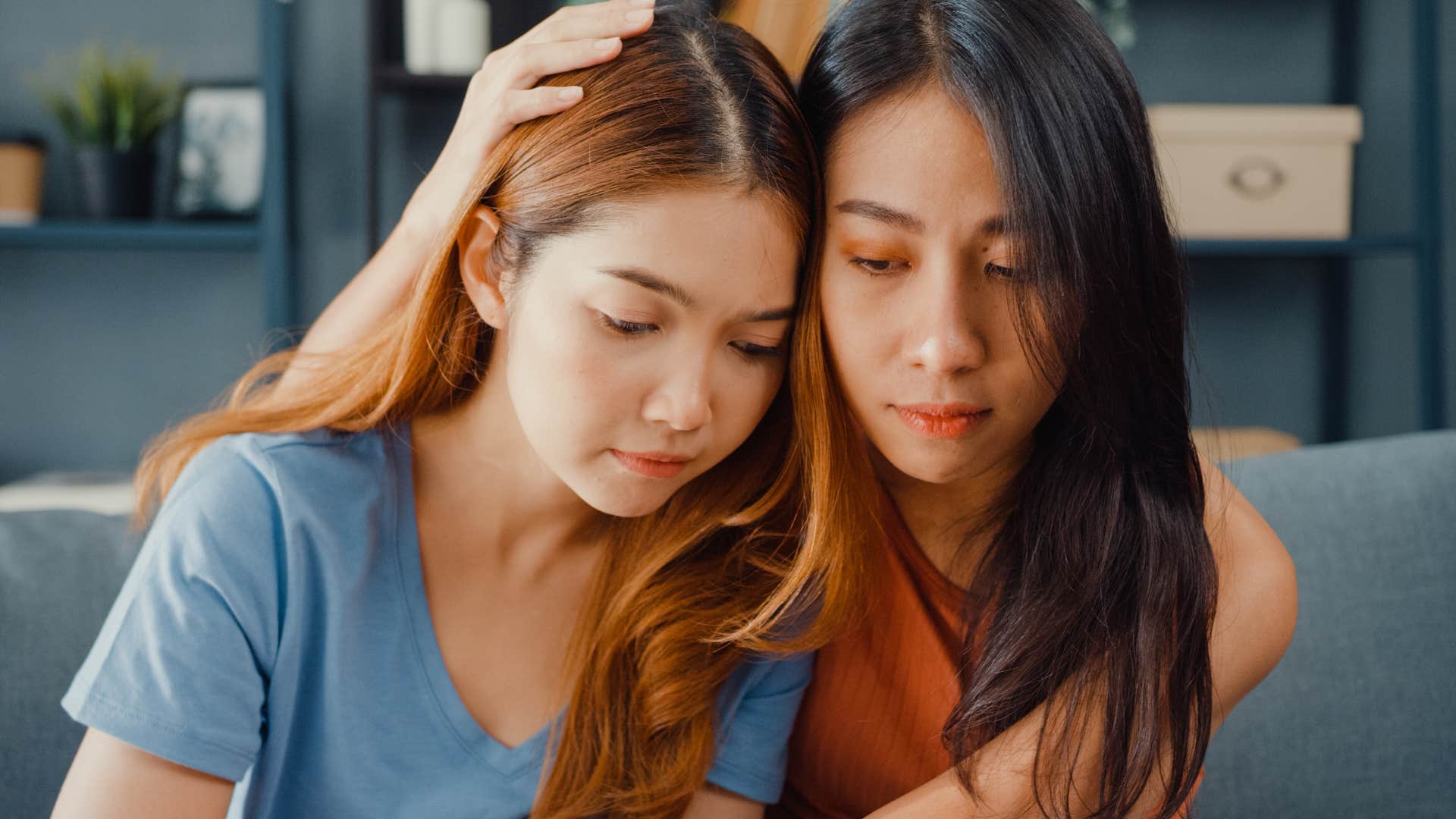 women who don't take everything personally comforting each other