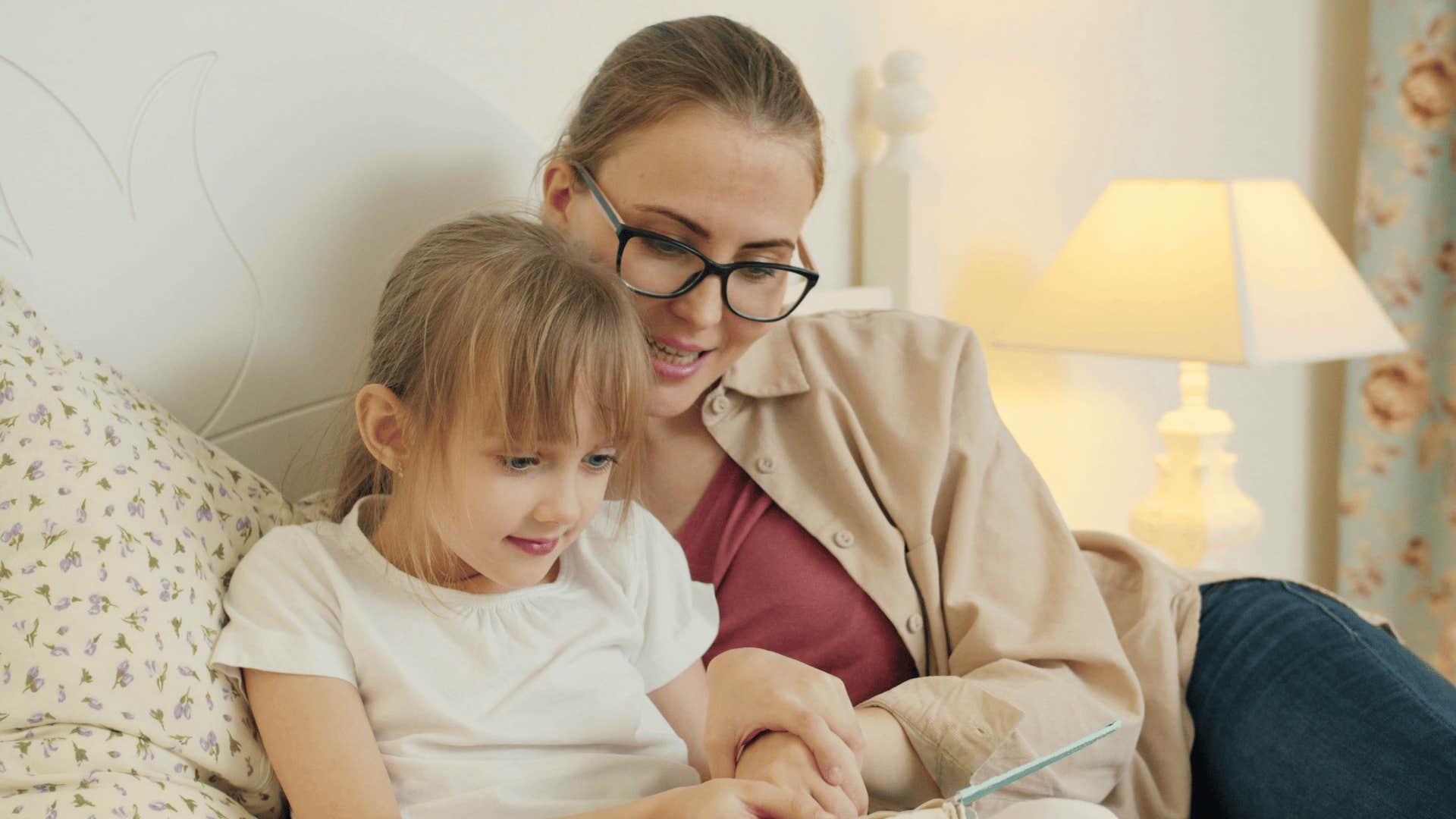 helicopter parent reading together with child