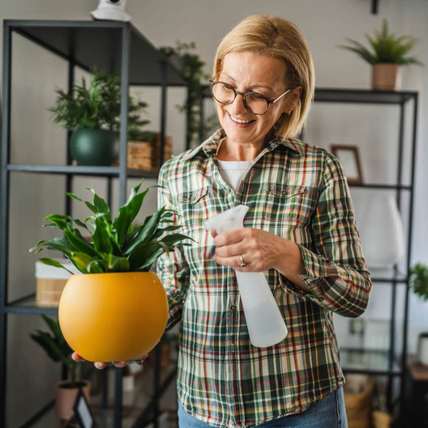 woman talking to her plants anthropomorphism benefits
