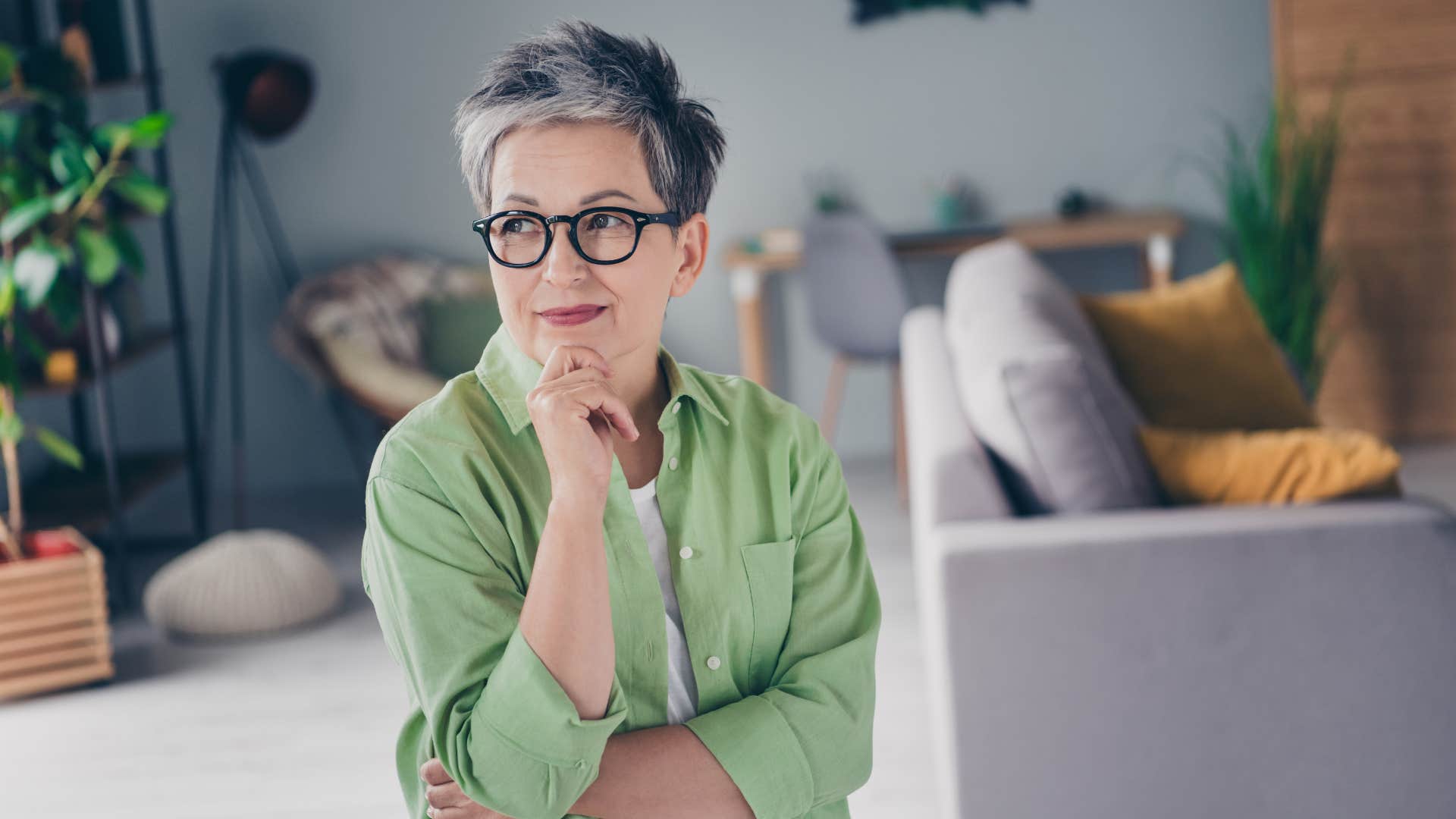 high iq woman thinking deeply being curious