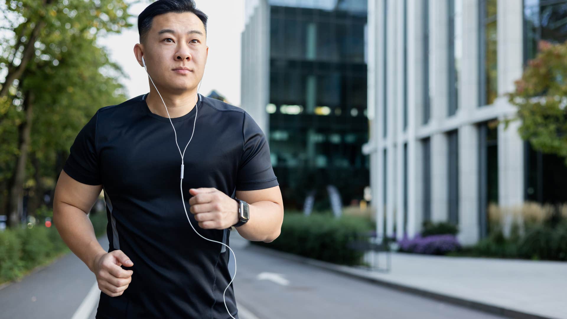 highly intelligent man jogging keeping his routine intact