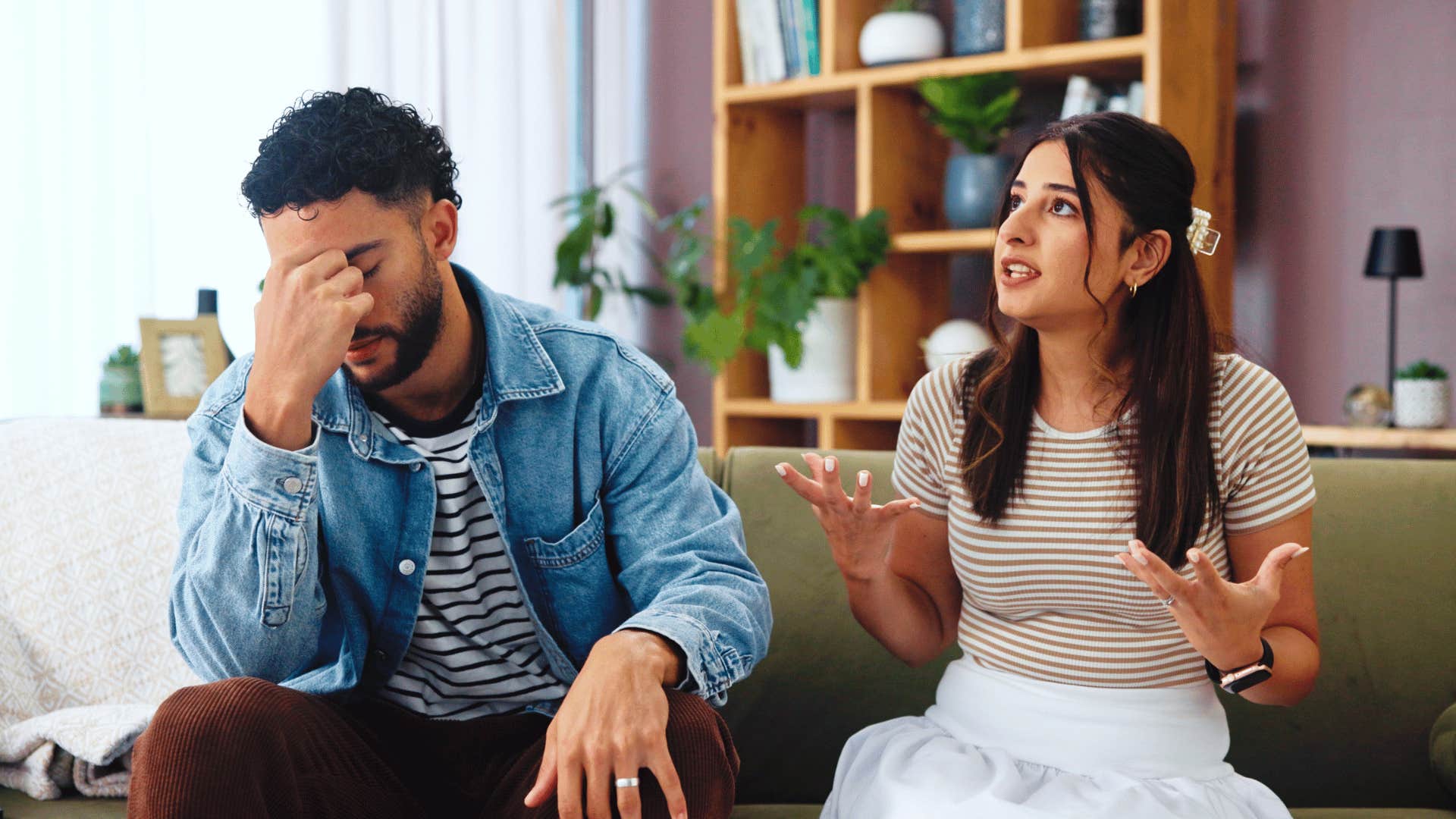 man who is annoyed by the phrase money can't buy happiness