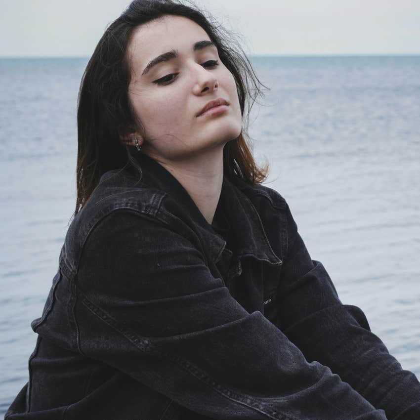 Woman at peace developing psychic ability