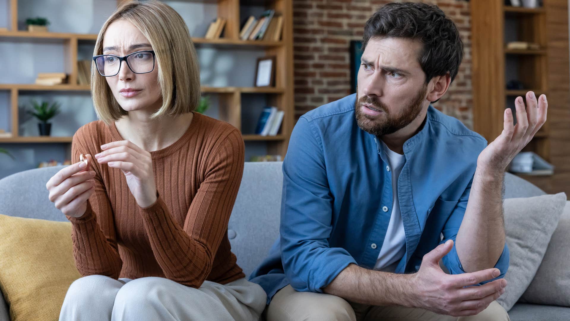 woman rage baiting man telling him you're adorable when you're angry