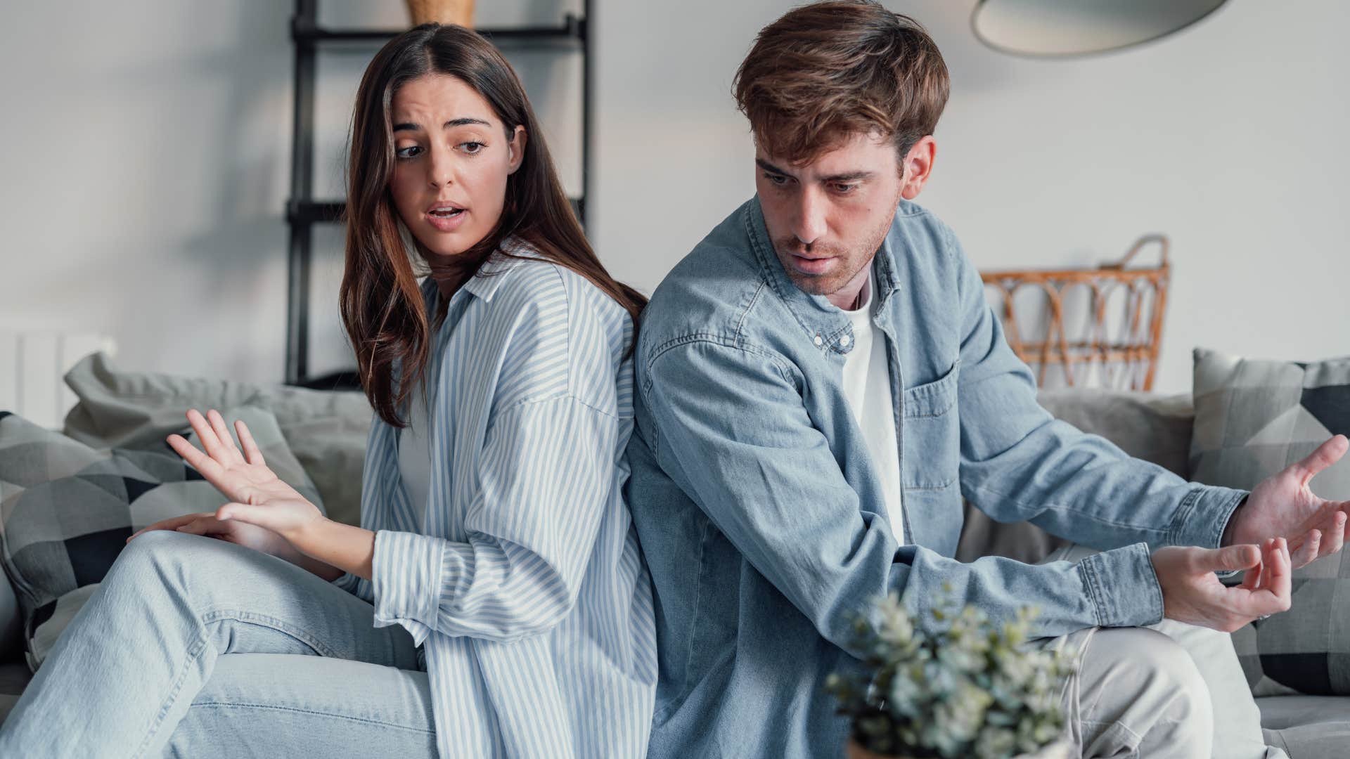 woman insulting man by saying who tied your shoes this morning during argument