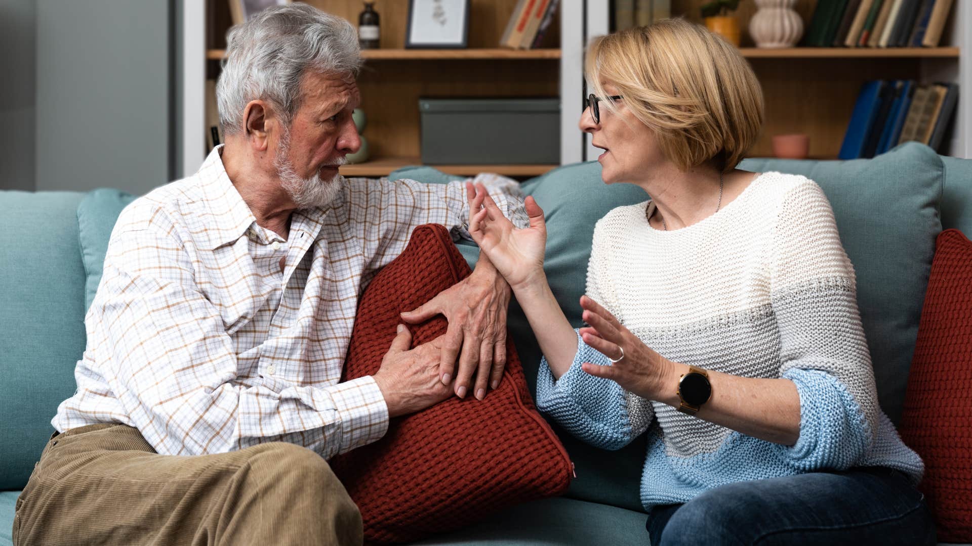 woman saying you're entitled to your wrong opinion to a man during argument