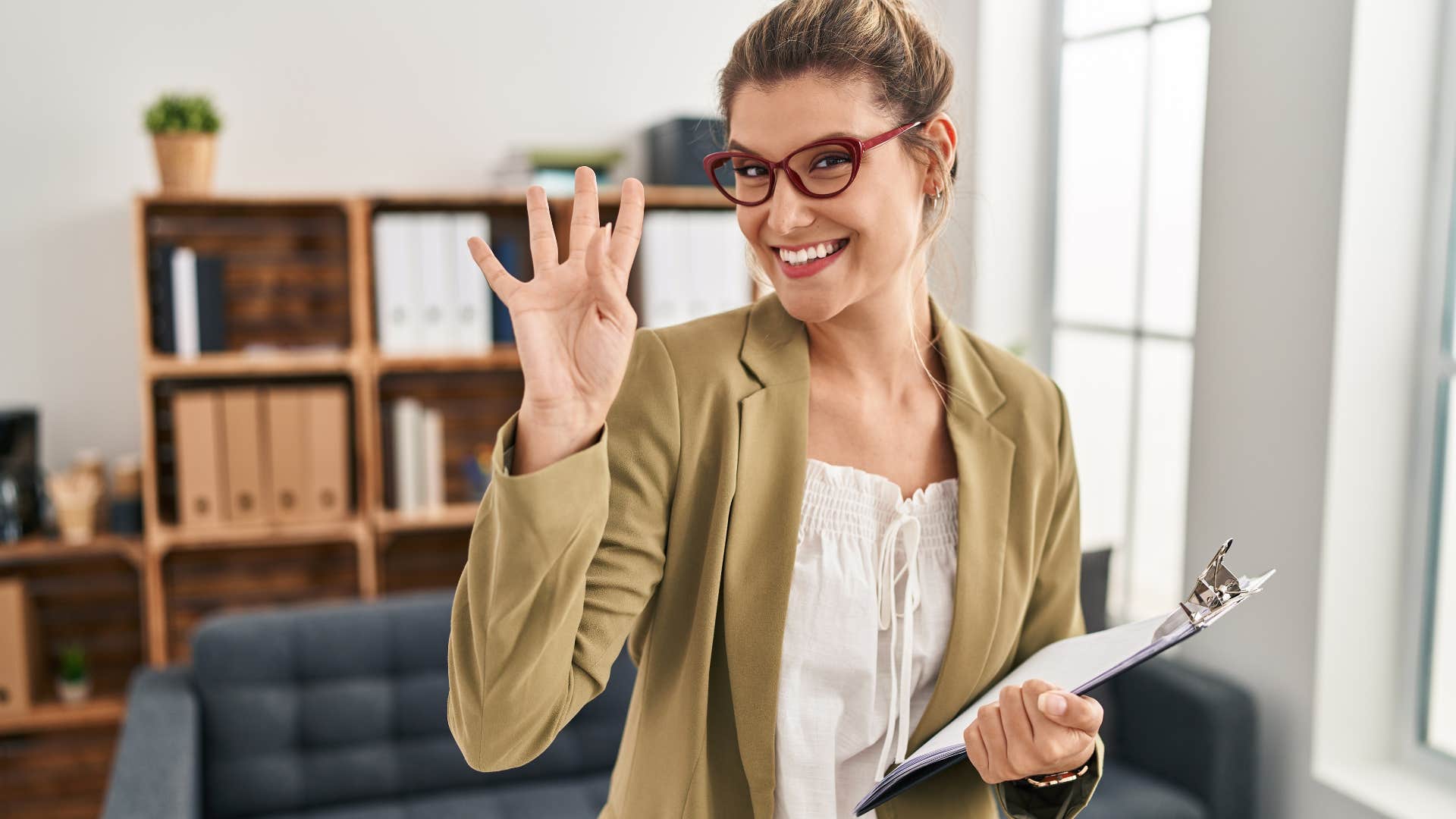 woman saying to have the day you deserve