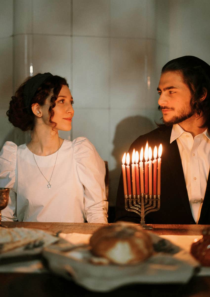 jewish couple during their wedding ceremony