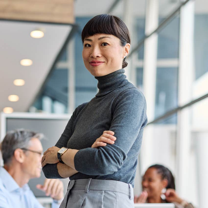 Woman successful at job interview because she used personal branding