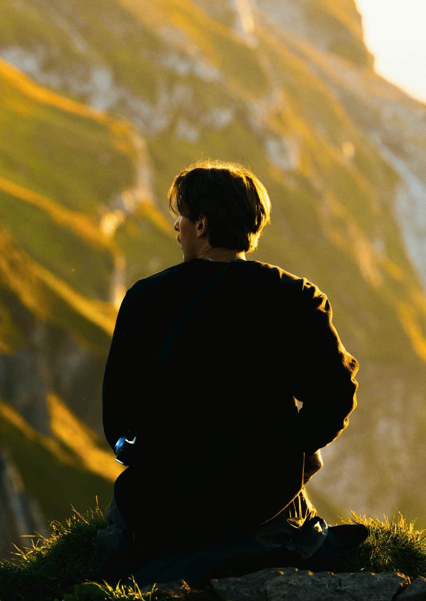 man resetting his life by connecting or reconnecting to his spirituality