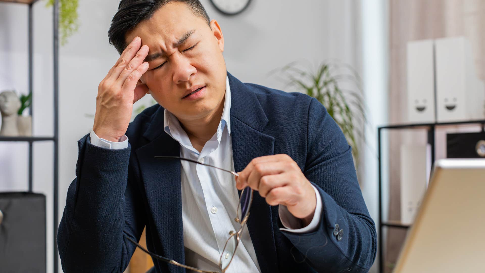 frustrated man with a big ego saying i don't need advice